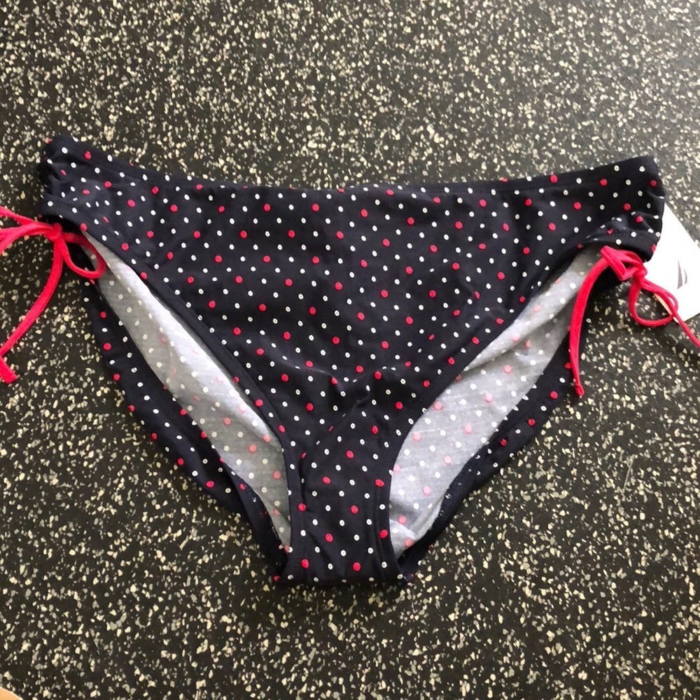 NWT ❤️ Nautica - Navy Polka Dot Bikini Bottom - 16